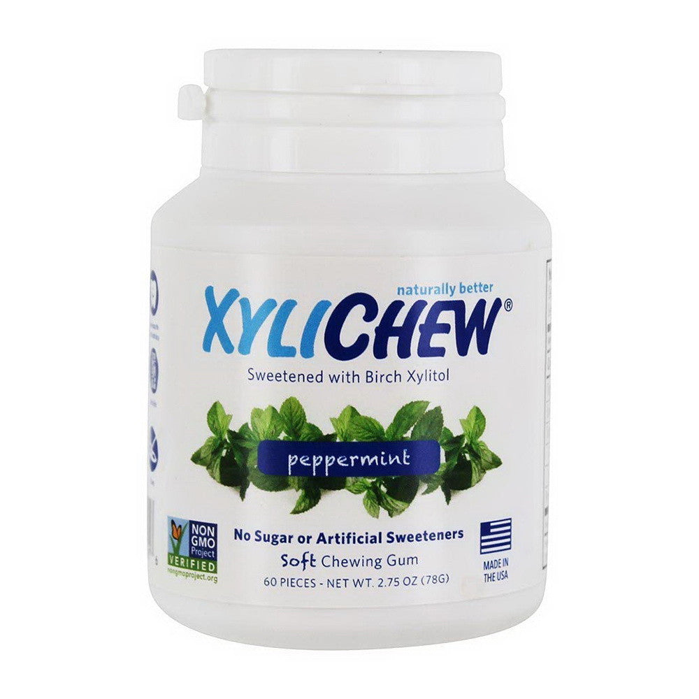 Xylichew Natural Peppermint Soft Xylitol Chewing Gum, Sugar Free, 60 Ea